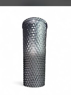 Textured Metallic Black Travel Tumbler